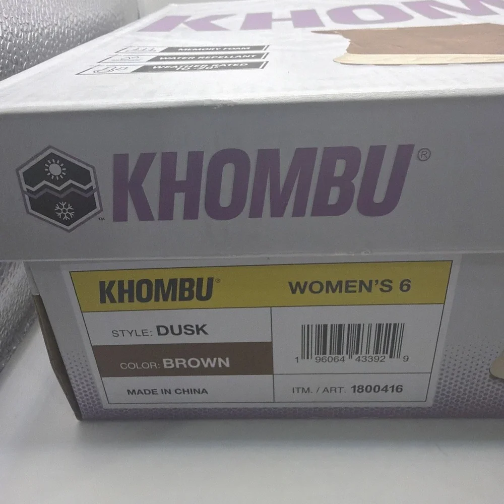 New Khombu Dusk Women's All Weather Memory Foam Water Repellent Boots. Size 6.